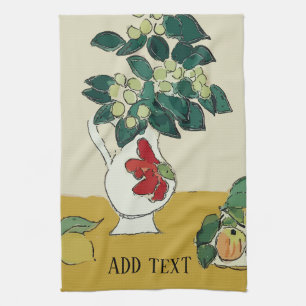Flowers,White Vase, after Matisse Tea Towel
