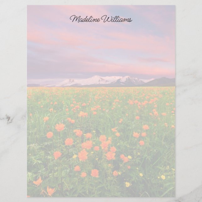 Flowers | Wildflower Field Snowcapped Mountains (Front)
