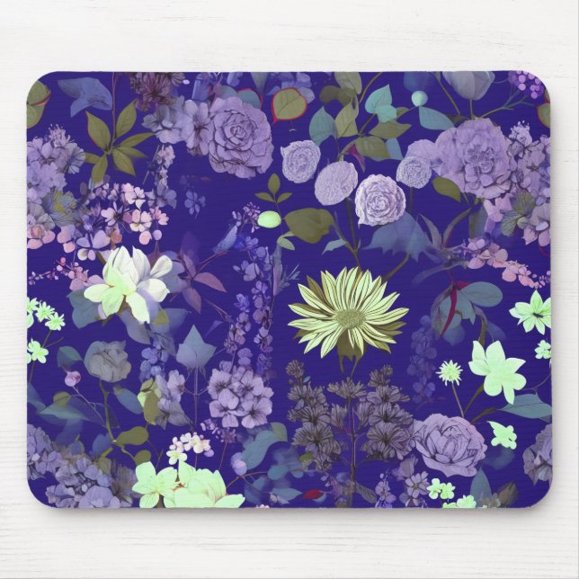 Flowers with an elegant and mysterious atmosphere mouse pad (Front)