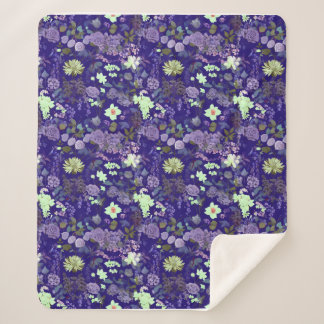 Flowers with an elegant and mysterious atmosphere sherpa blanket