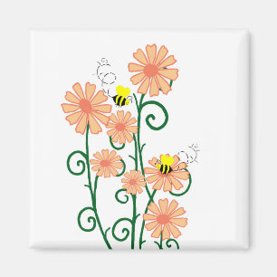 Flowers with bees magnet