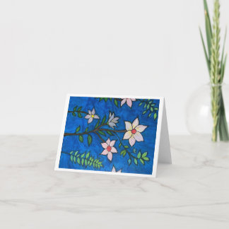 Flowers with Blue Background Greeting Card