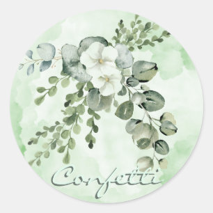 Flowers with Greenery Confetti Sticker
