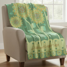 Flowers With Hearts In Green & Caramel Brown