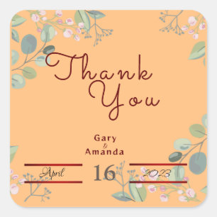 Flowers with Leaves     Square Sticker