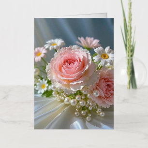 Flowers with timeless extravagant elegance foil greeting card