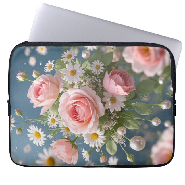Flowers with timeless extravagant elegance laptop sleeve (Front)