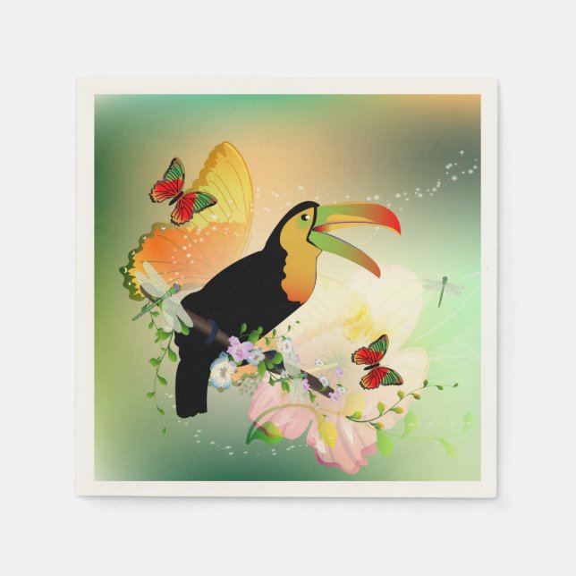 Flowers with toucan napkin (Front)
