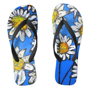 Flowers with White Pedals Thongs