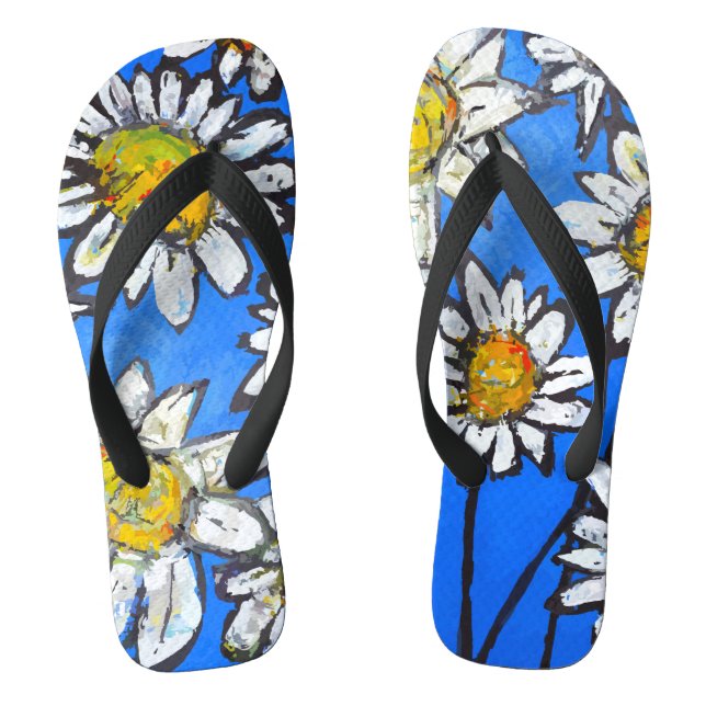 Flowers with White Pedals Thongs (Footbed)