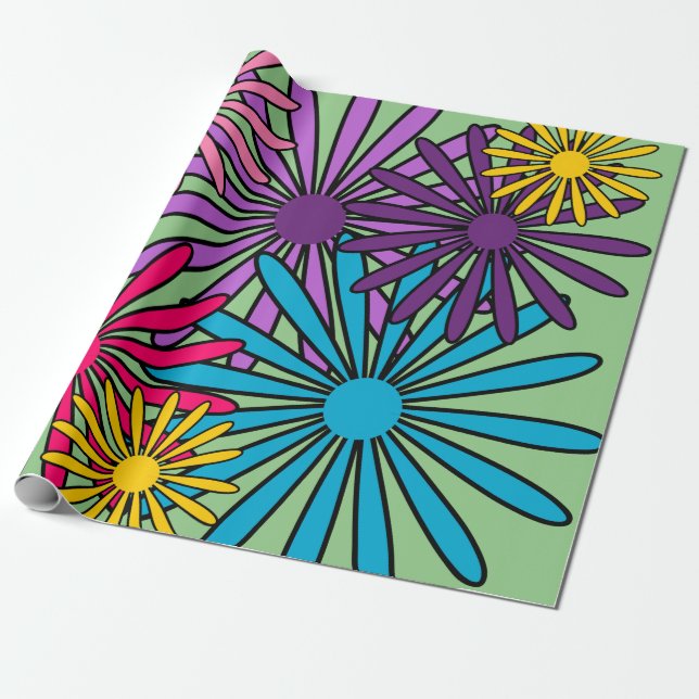 Flowers  wrapping paper (Unrolled)