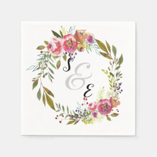 Flowers wreath for all occassions napkin