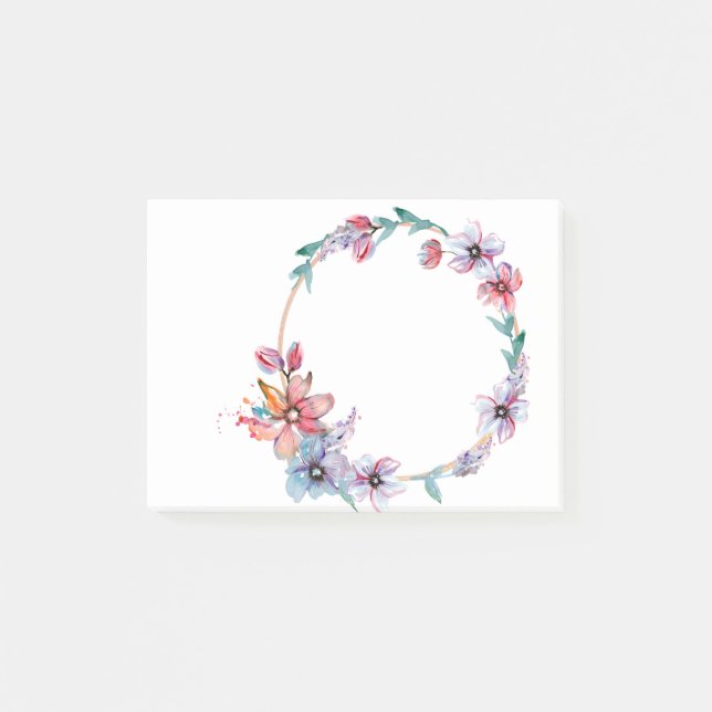 Flowers Wreath Frame Boundary Flower Border Post-it Notes (Front)