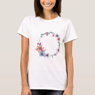Flowers Wreath Frame Boundary Flower Border T-Shirt