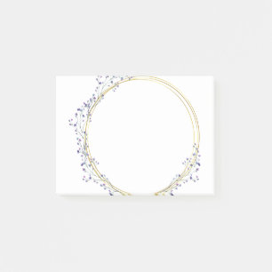 Flowers Wreath Frame Water Colour Circle Post-it Notes