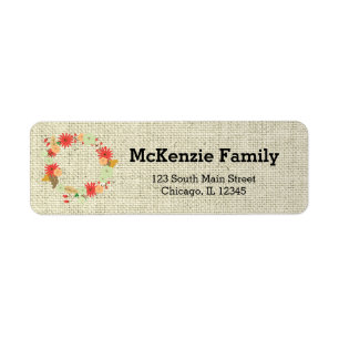 Flowers wreath return address label