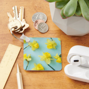 Flowers   Yellow Daffodils Key Ring