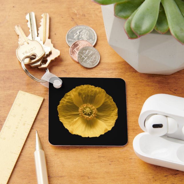 Flowers | Yellow Poppy Key Ring (Desk)