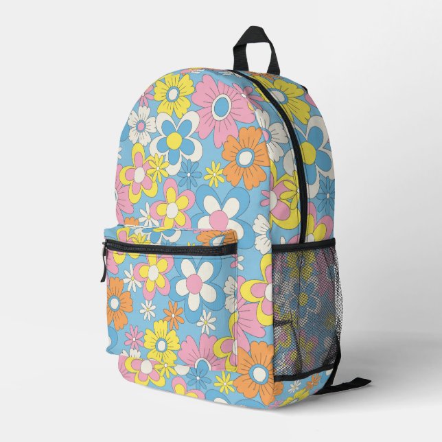 Flowery Backpack - Back to School Gear  (Back Corner Right)