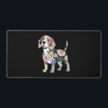 Flowery Beagle Silhuette Design Desk Mat<br><div class="desc">Flowery Beagle Silhuette Design</div>