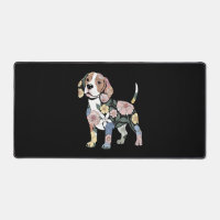 Flowery Beagle Silhuette Design