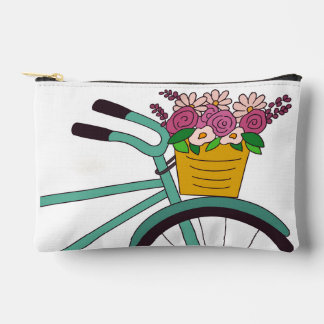 Flowery Bicycle Ride Make-up/pencil Bag