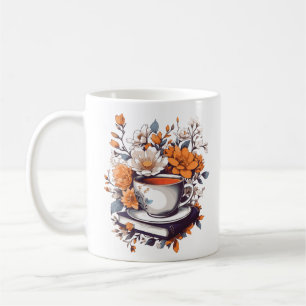 Flowery Books and Tea - Floral Book lovers Coffee Mug