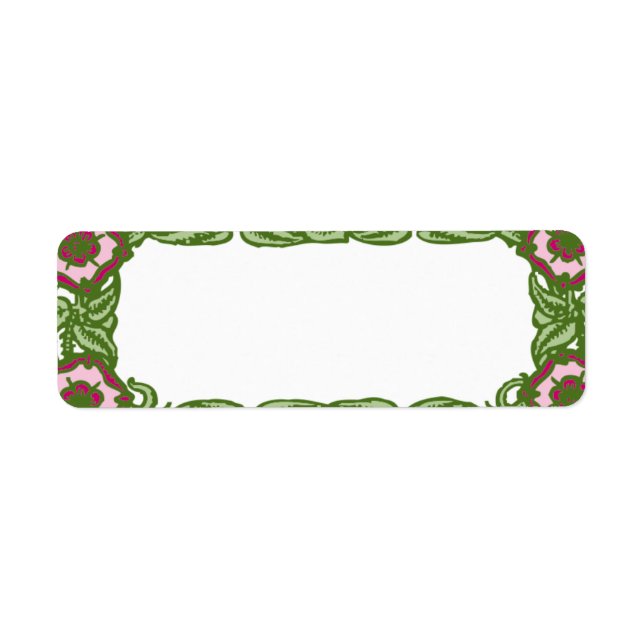 Flowery Border Return Address Label (Front)