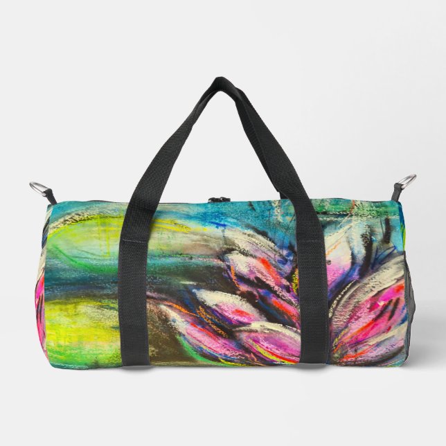 Flowery clam waves duffle bag (Front)