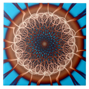 Flowery colourful visionary pattern ceramic tile