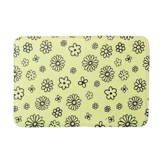Flowery Design Bath Mat (Front)