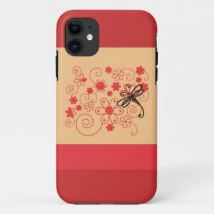 Flowery Dragonfly Art iPhone 11 Case