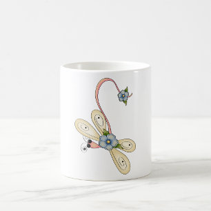 Flowery Dragonfly Coffee Mug