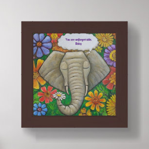 Flowery Elephant Eyes Closed Says Unforgettable Poster
