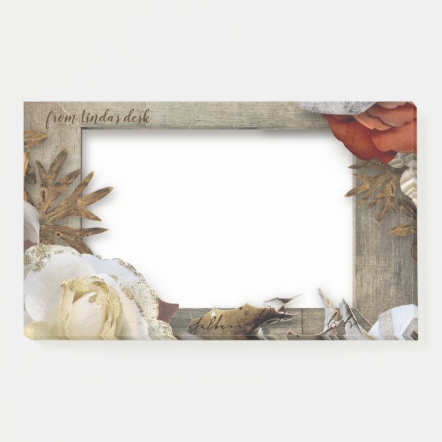 Flowery Floral Frame Extra Large Post-it Notes (Front)
