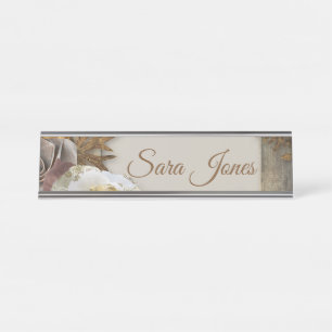 Flowery Floral Frame Name Plate