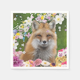Flowery Fox Napkin