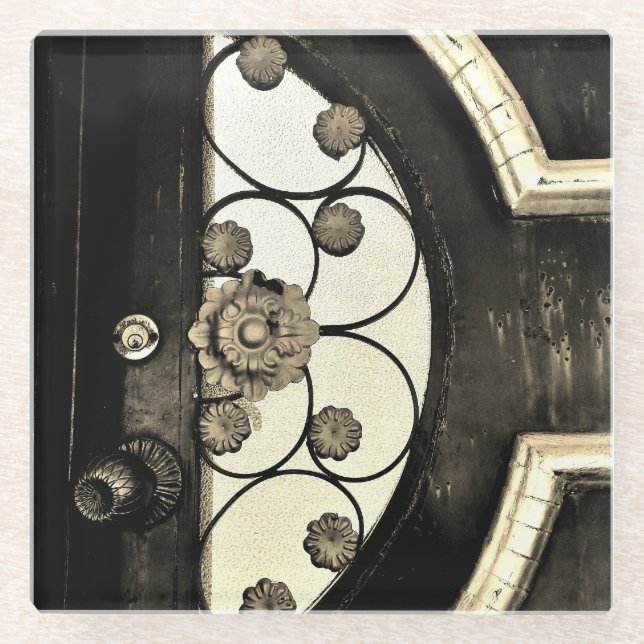 Flowery Gate Glass Coaster (Front)