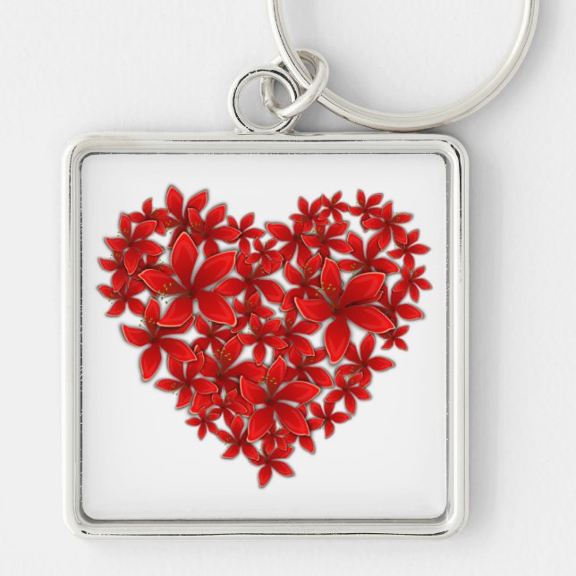 FLOWERY HEART Keychain (Front)