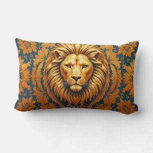 Flowery Lion Lumbar Cushion 33 x 53 Cotton