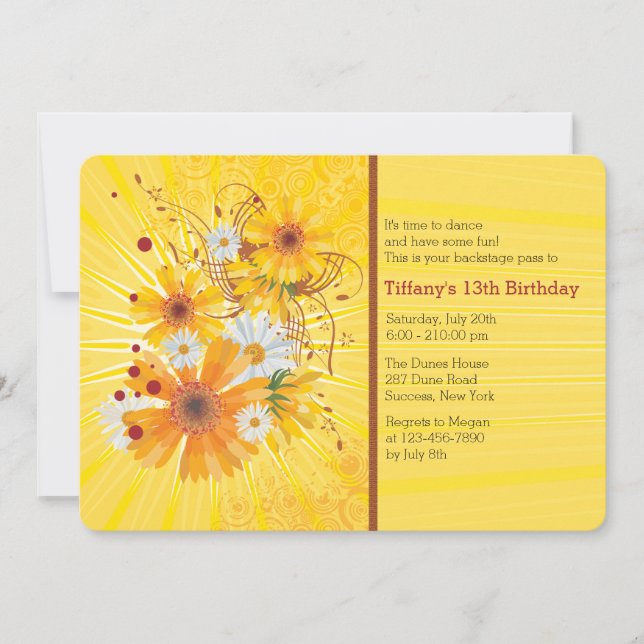 Flowery Notes Invitation (Front)