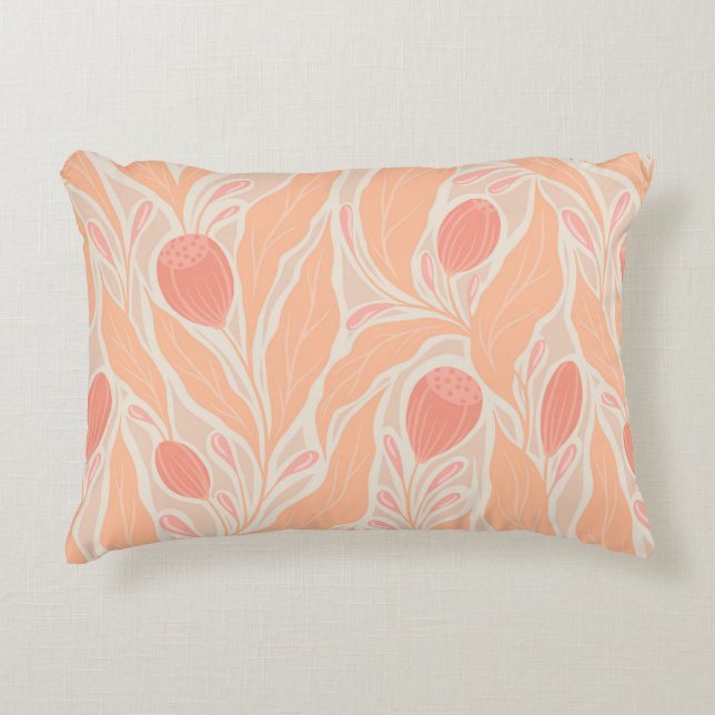 Flowery pattern decorative cushion (Front)