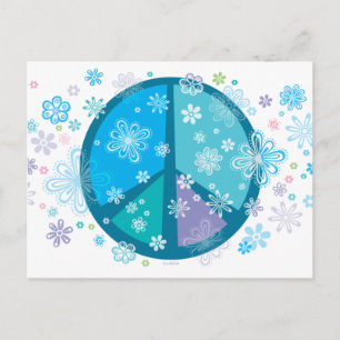 Flowery Peace Sigh POSTCARD