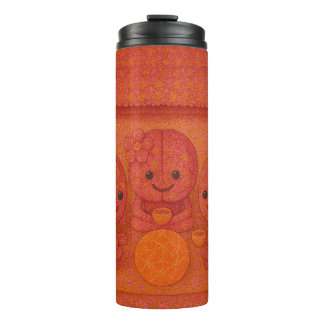 Flowery Pink Brains Thermal Tumbler