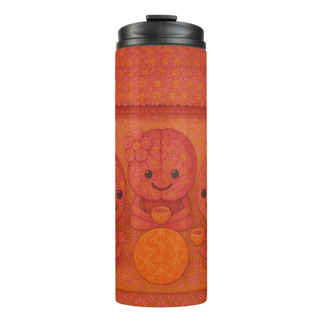 Flowery Pink Brains Thermal Tumbler (Front)