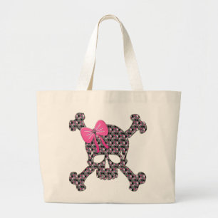 Flowery Skull Large Tote Bag