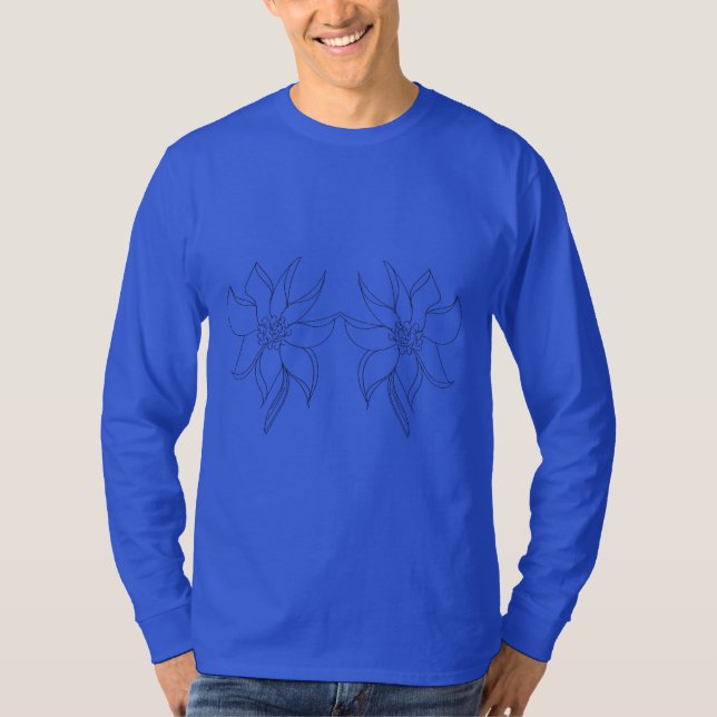 flowery tee, long sleeve, soft, comfy T-Shirt (Front)