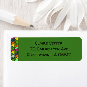 Flowery Triangles Return Address Label