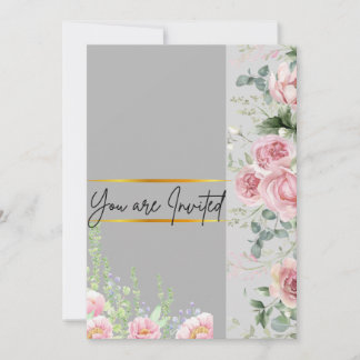 flowery wedding invitation card
