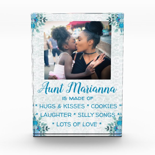 Flowery "What Aunt is Made Of"  Photo Block (Front)